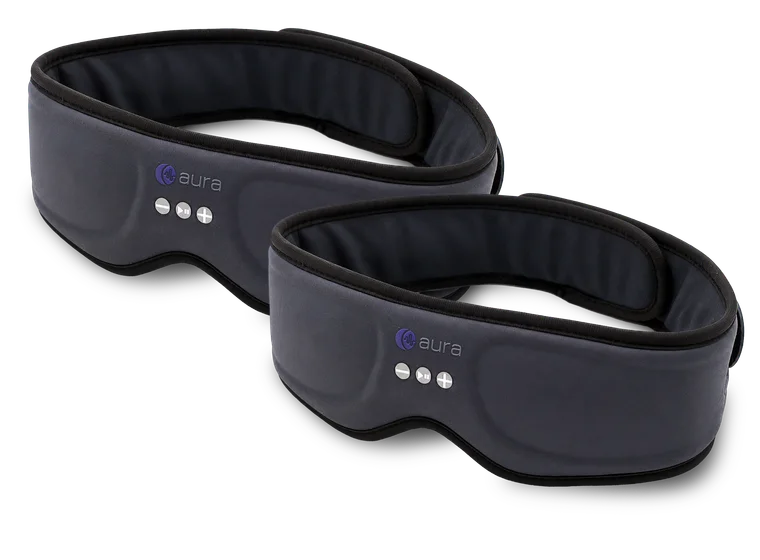2-pack bundle: two AURA Bluetooth Sleep Masks side by side — the Most Popular option for couples